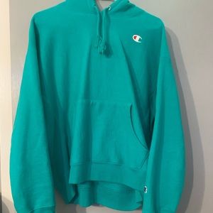 turquoise crop top champion jacket